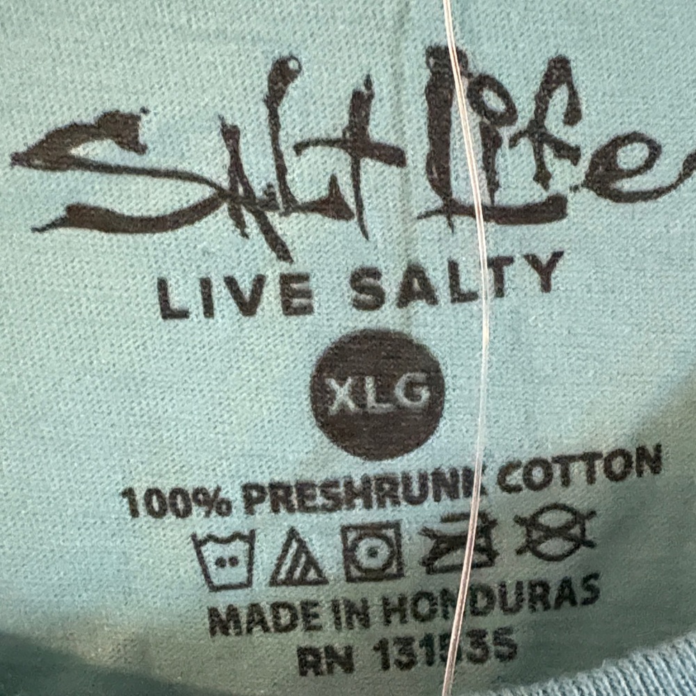Salt Life Men's Short Sleeve Crew Tee in Aqua Blue - Picture 2 of 4